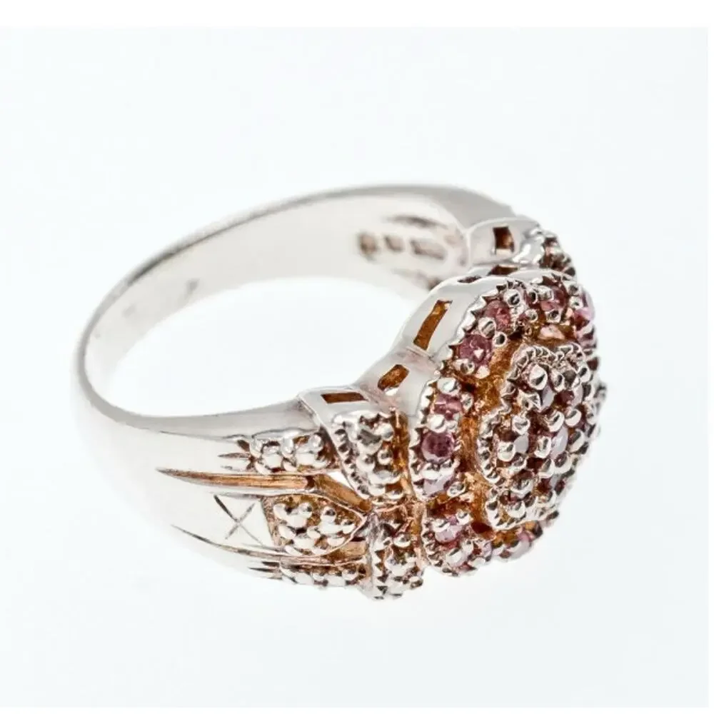 925 Sterling Silver Morganite Ring Size 10.25